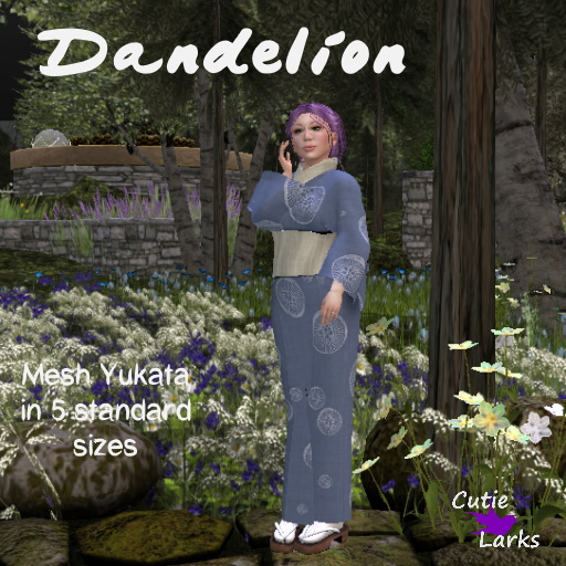 ~CL~ Womens Dandelion Yukata - Blue BOXED