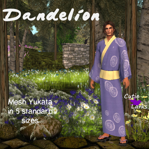 ~CL~ Mens Dandelion Yukata - Violet BOXED