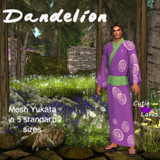 ~CL~ Mens Dandelion Yukata - Purple BOXED