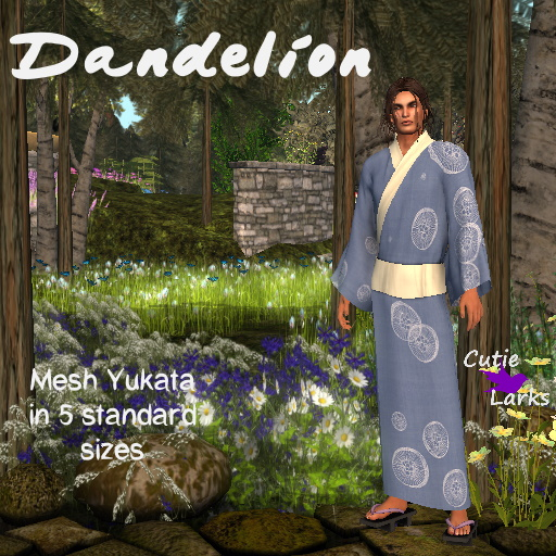 ~CL~ Mens Dandelion Yukata - Blue BOXED