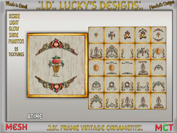 Ld Frame Second Life Marketplace - .:LD:. Frame Vintage Ornaments:.