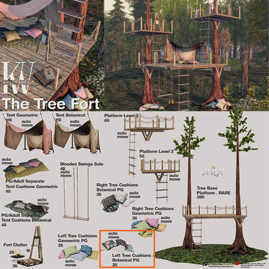 KraftWork . The Tree Fort . Left Tree Botanical Cushions PG