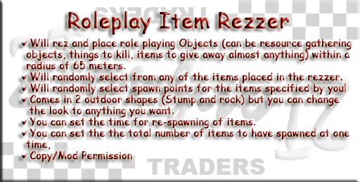 Role Play Item Rezzer