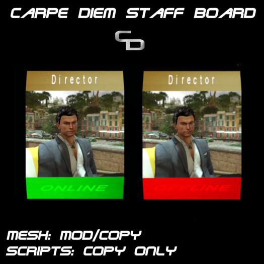 Staff Status Board with Textline (mesh) gold edition