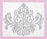 [Happy Panda] Area Rug (boxed) - Damask Pink Accent
