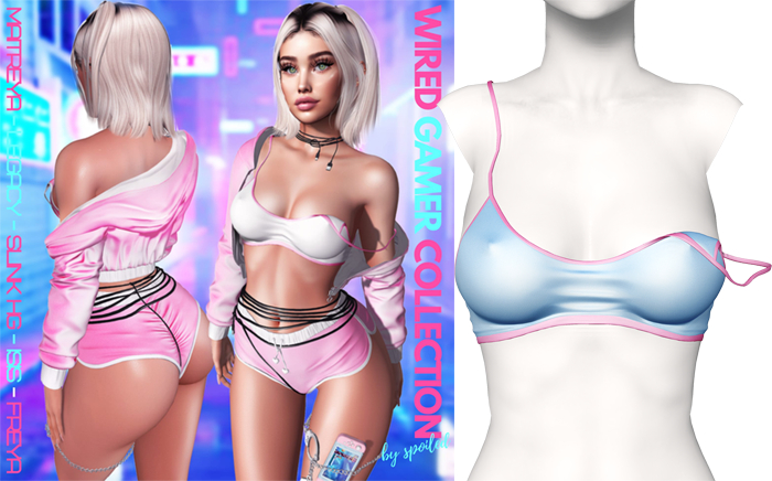 Spoiled - Sporty Gamer Crop Top Baby Blue