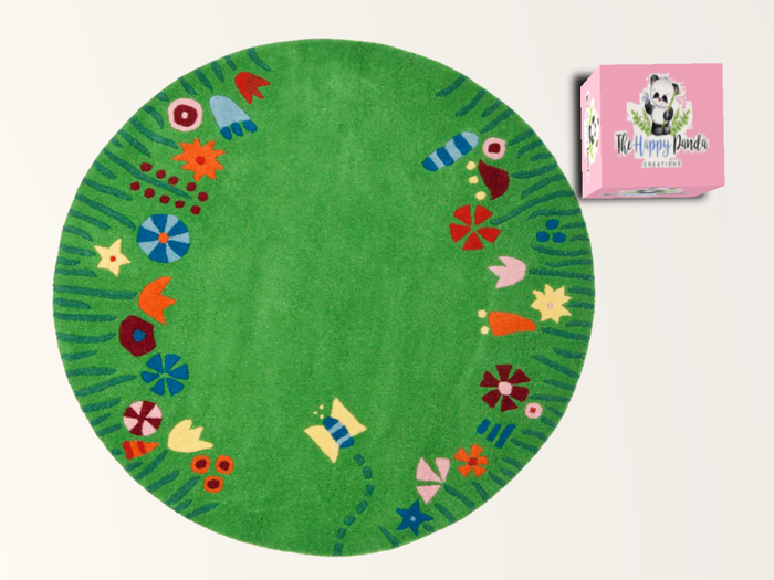 [Happy Panda] Area Rug (boxed) -Wild Flowers 1