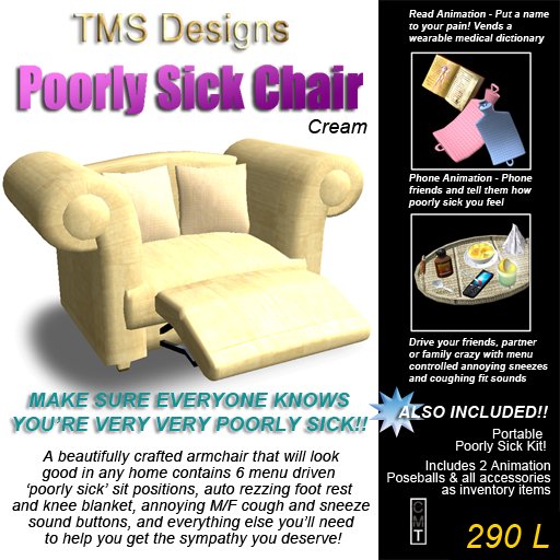 Poorly Sick ArmChair (Cream) & Poorly SickKit