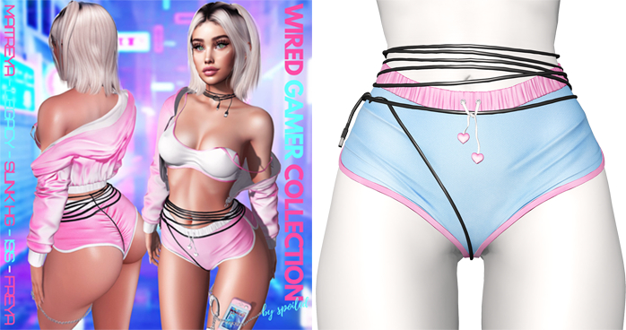 Spoiled - Wired Gamer Shorts Baby Blue