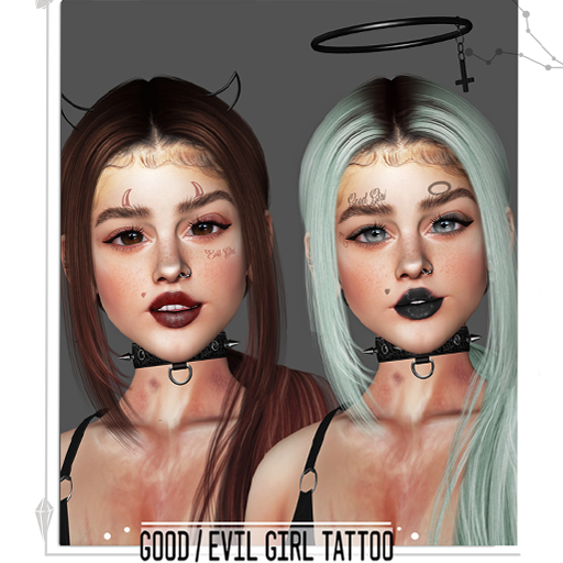 Good / Evil Girl tattoo - NUMB