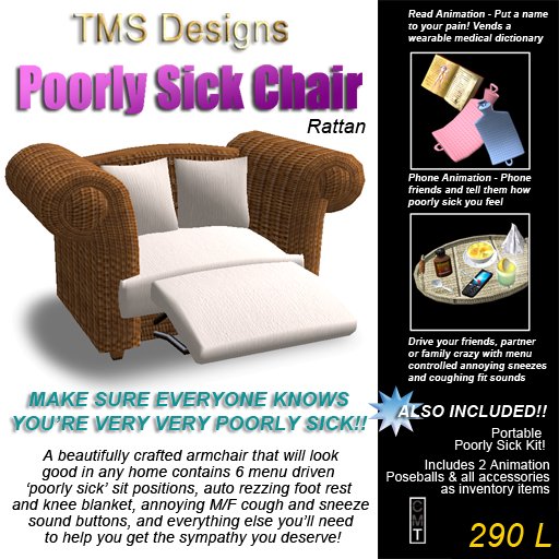 Poorly Sick ArmChair (Rattan) & Poorly Sick Animation Kit