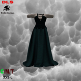 Medival peasant dress ocean black  boxed