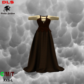 Medival peasant dress ocker brown boxed