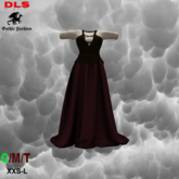 Medival peasant dress red brown boxed