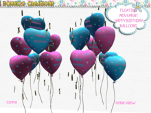BMC792 -  A SET OF 8 FLOATING MOVING HAPPY BIRTHDAY BALLOONS.