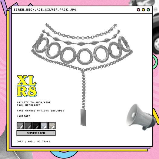 / XLR8 / Siren Necklace / SILVER