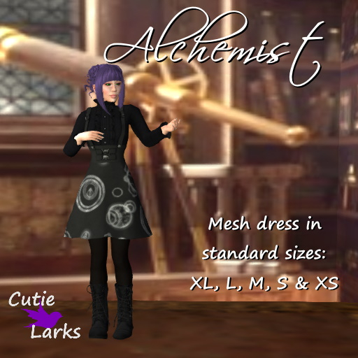 ~CL~ Womens Alchemist Dress - Black w Silver BOXED