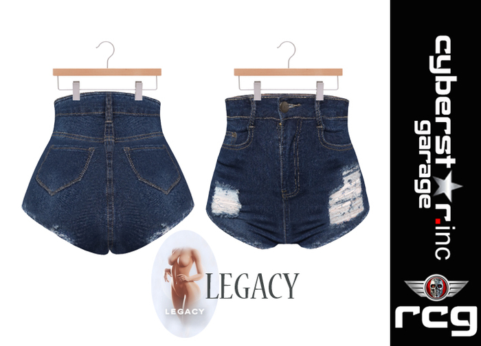 High Rise Distressed Denim Shorts - Legacy Only