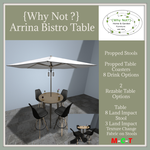 {Why Not ?} Arrina Bistro Table Set-Boxed