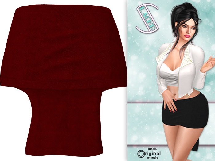 -Slackr :: Suzi Skirt  {Red Leather}