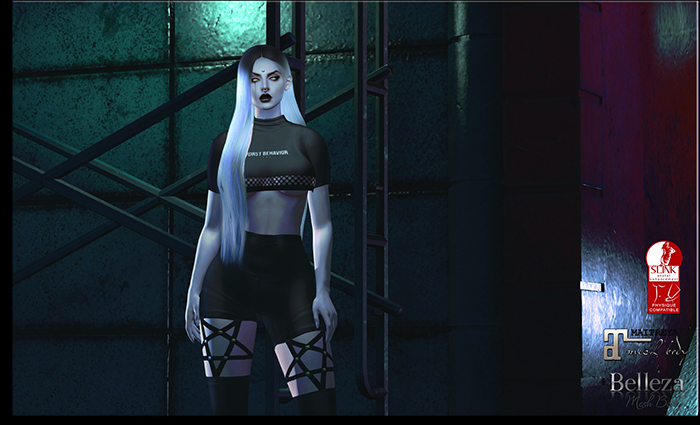 .:BLACK ROSE:. Fishnet Cropped T-shirt