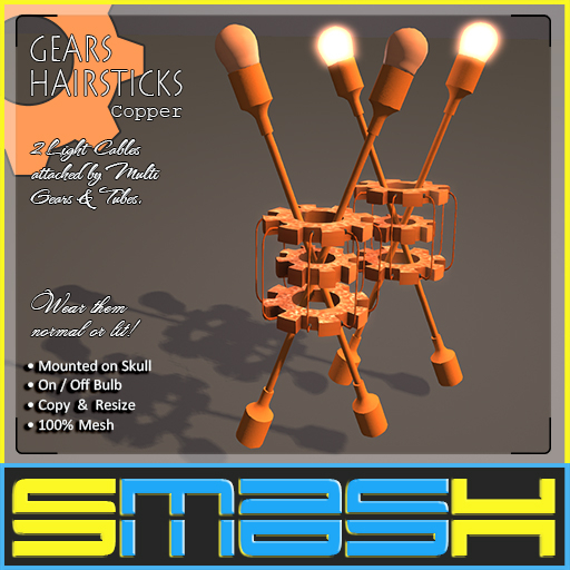SMASH - Heartbulb Hairsticks (HotPink) BAG