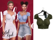 Rebel Gal - Get our Little Love Top - Khaki (add it)