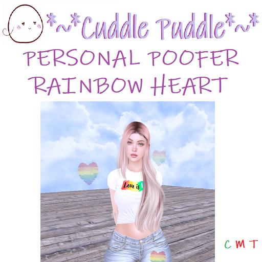 *~*CUDDLE PUDDLE*~* RAINBOW HEART POOFER