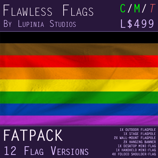 Gay Pride (POC-Inclusive) Flag (Fatpack, 12 Versions)