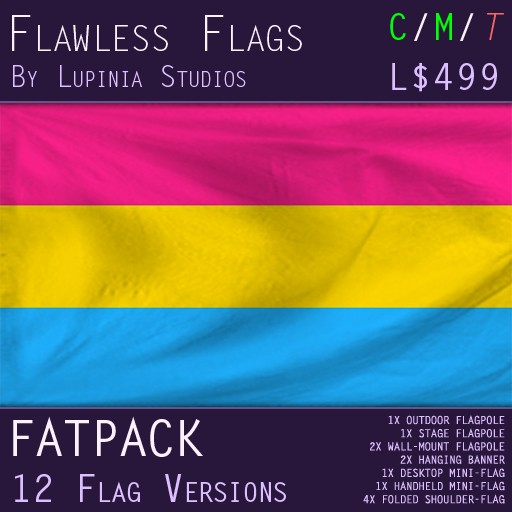 Pansexual Pride Flag (Fatpack, 12 Versions)