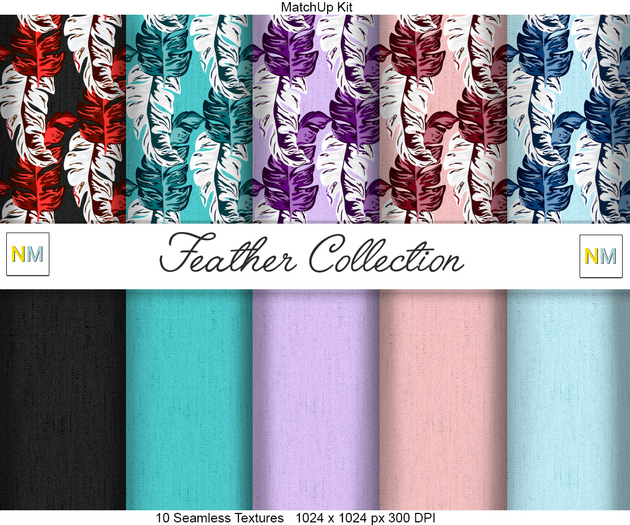 Feather Collection Matchup Kit 10 Seamless Textures NM