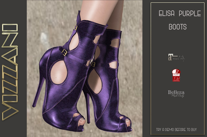 FANTASTIC BOOTS MESH MOD. ELISA PURPLE CREATED BY VIZZANI.