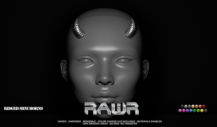 RAWR! Ridged Mini Horns (wear me)