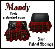 Mandy sexy skirt and fishnet Stockings