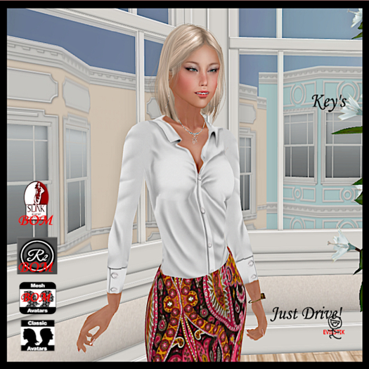 Shirt Chelsea White for System and BOM Mesh Avatars