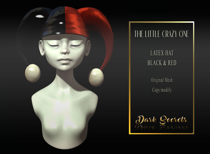 Dark Secrets - The Little Crazy One Hat - Black & Red