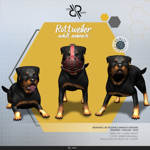 [Rezz Room] Rottweiler  Adult Animesh (Companion)