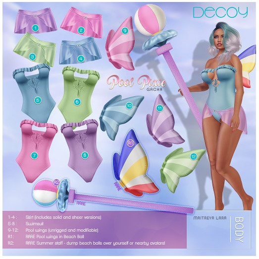 Decoy - Pool Pixie Gacha: #R1 Wings (Beach Ball) RARE