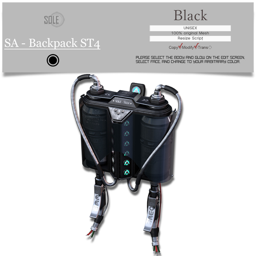 :::SOLE::: SA - Backpack ST4 (Black)