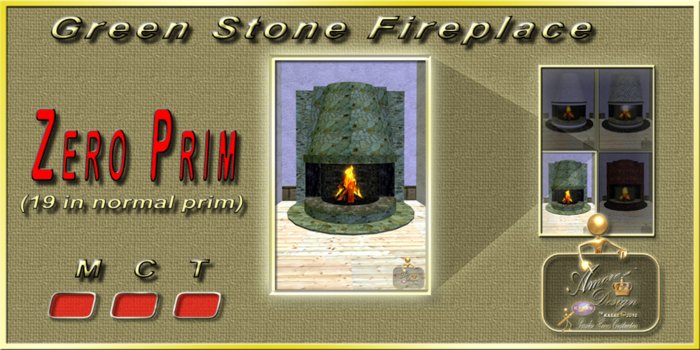 Fireplace Green Stone ZP-7117