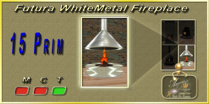 Fireplace Futura WhiteMetal NP-1