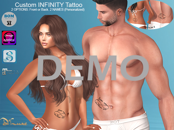 D'Luxe - Custom Infinity Tattoo two names - DEMO