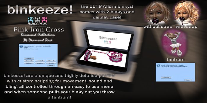 [b!] - pink iron cross diamond pacifier box