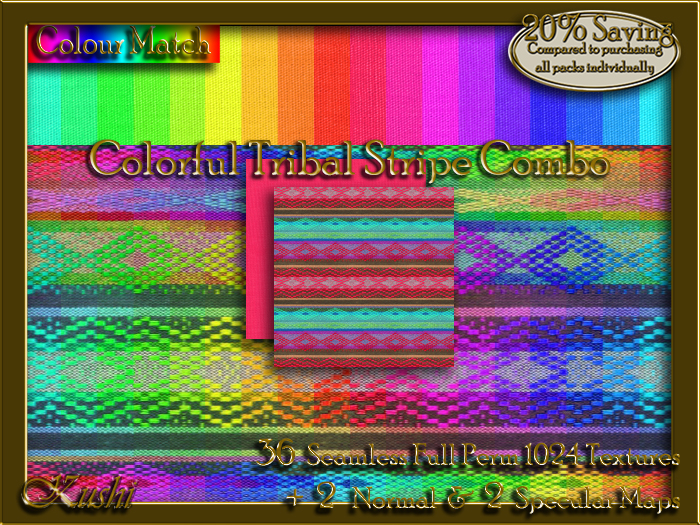 Colorful Tribal Stripe Combo Textures