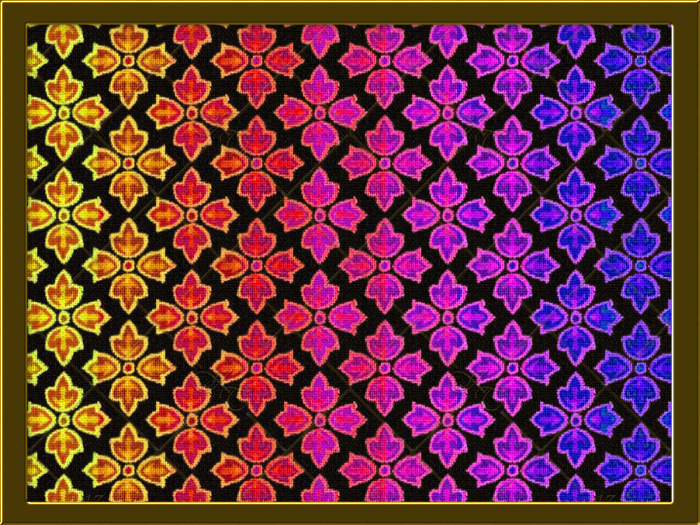 Retro Leaf Floral Black Textures