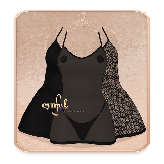 Cynful Attitute Dress - Black [Maitreya Lara + Petite, Belleza Freya, Slink (HG), Legacy, (+Perky)