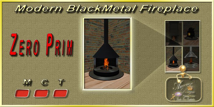 Fireplace Modern BlackMetal ZP-7113