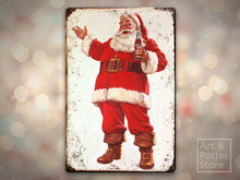 Vintage Christmas Cola Santa Rusty Retro Metal Sign Ad Poster #04 