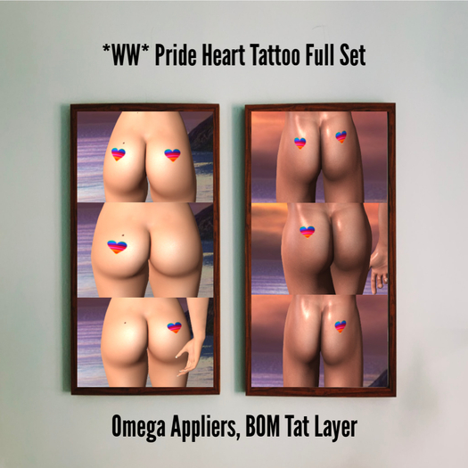 *WW* Pride Heart Tattoo Full Set
