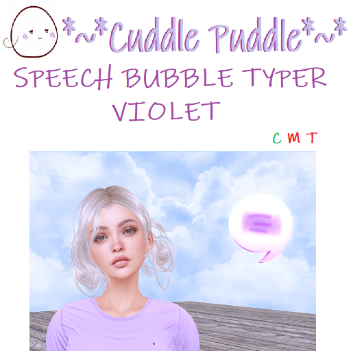 *~*CUDDLE PUDDLE*~* SPEECH BUBBLE TYPER - VIOLET